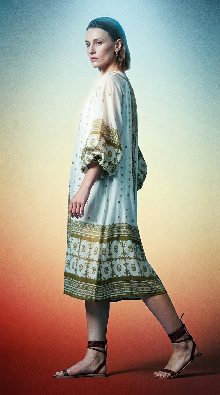 AI product shot of Laya Block Print Voile Mu Mu