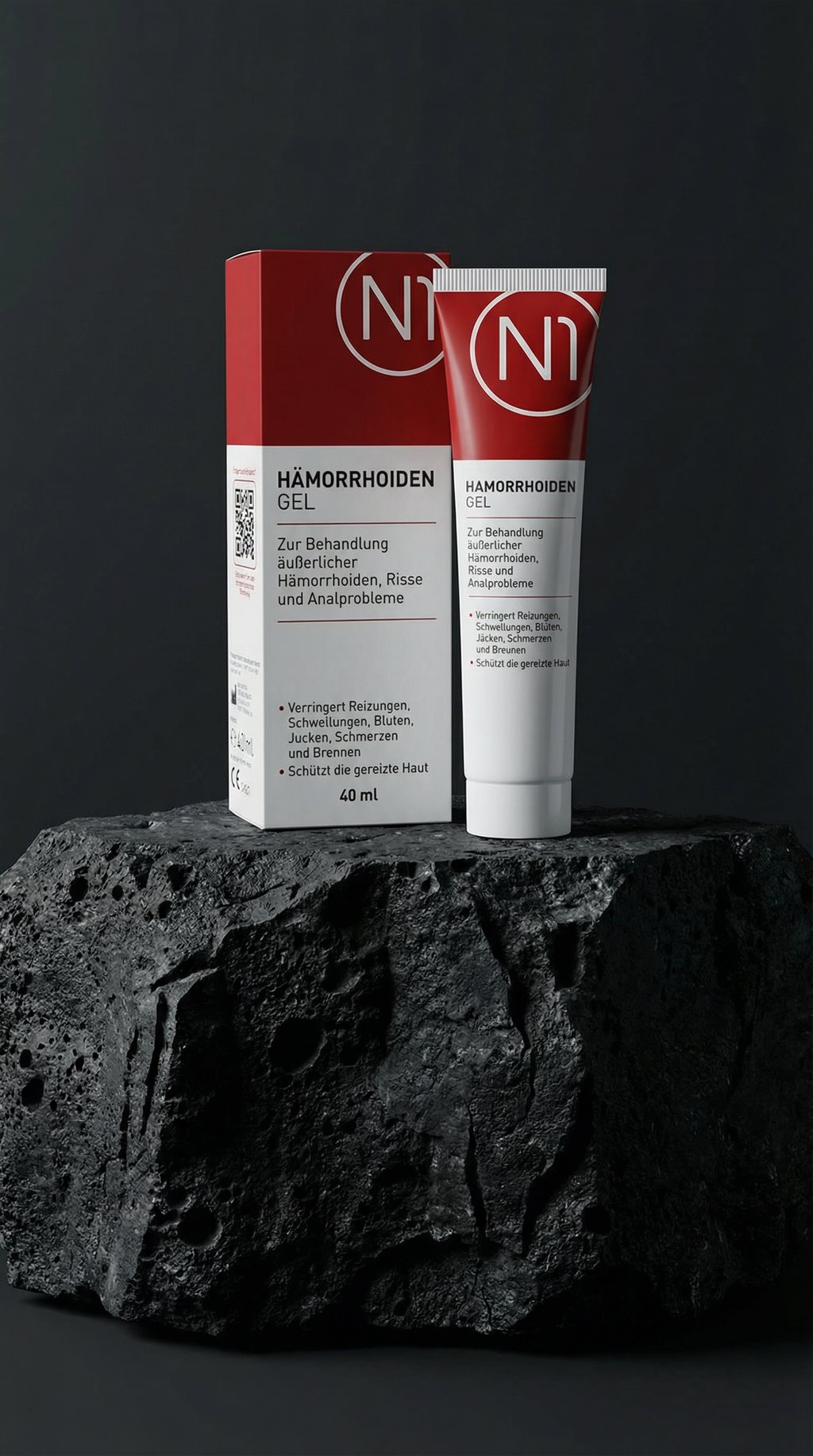 AI product shot of N1 Hämorrhoiden Gel, 40 ml - auch bei Fissuren & allg. Analproblemen