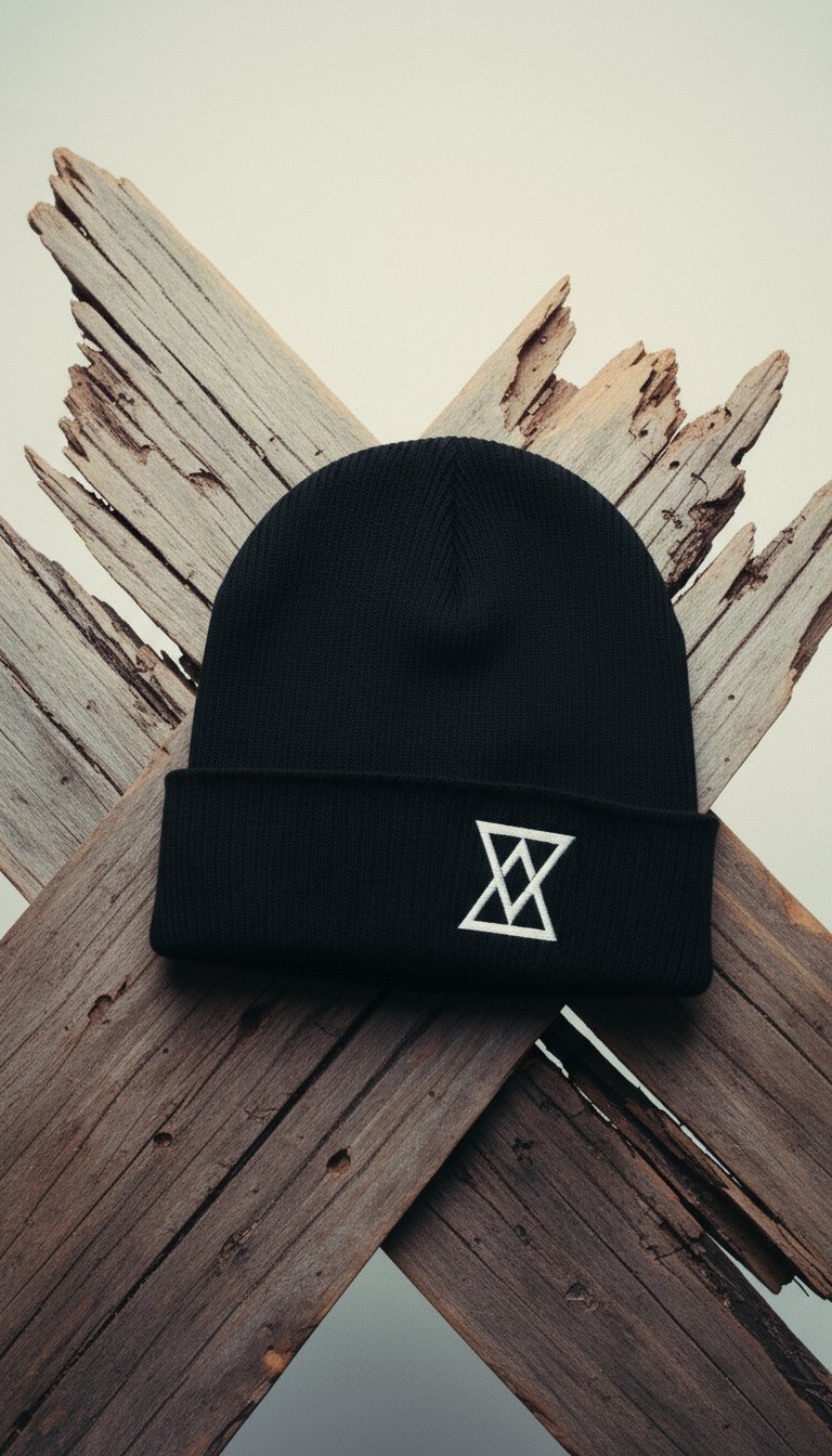 AI product shot of Organic Cotton Ribbed Beanie
