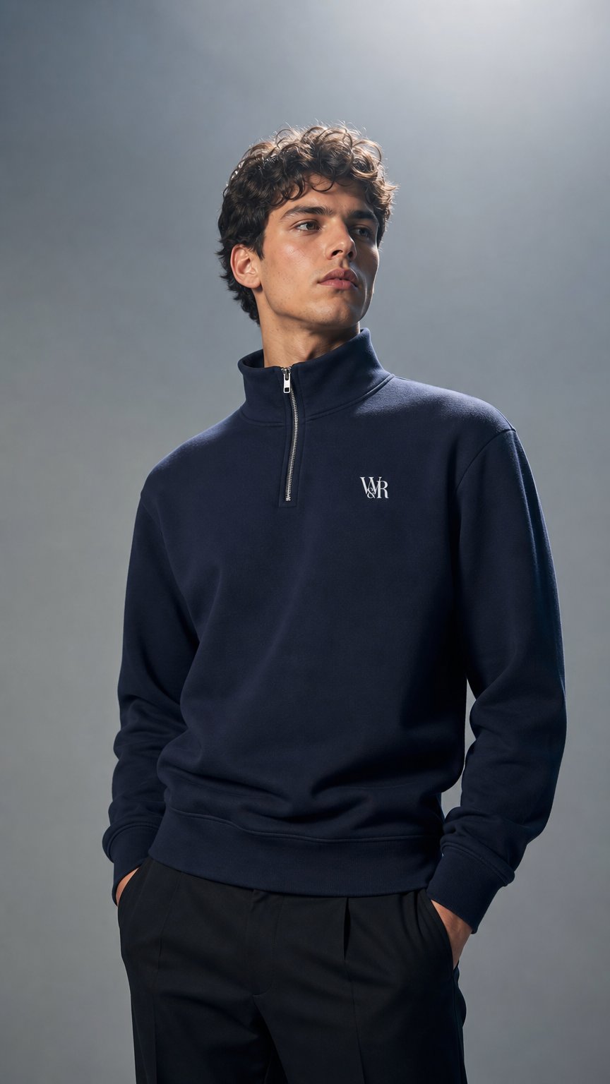 AI product shot of W&R Classic One Quarter-Zip