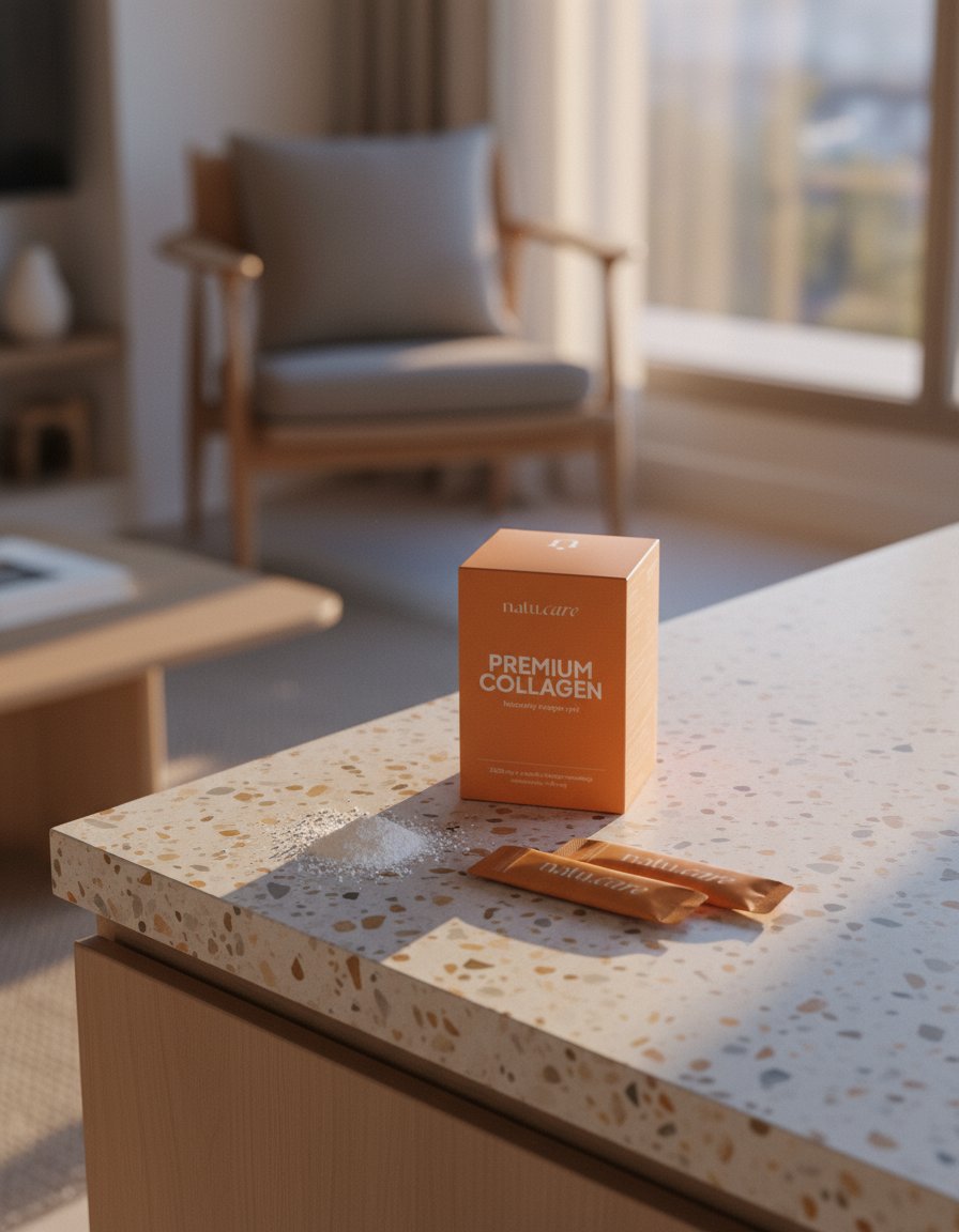 AI product shot of Kolagen Premium 5000 mg, mango-marakuja