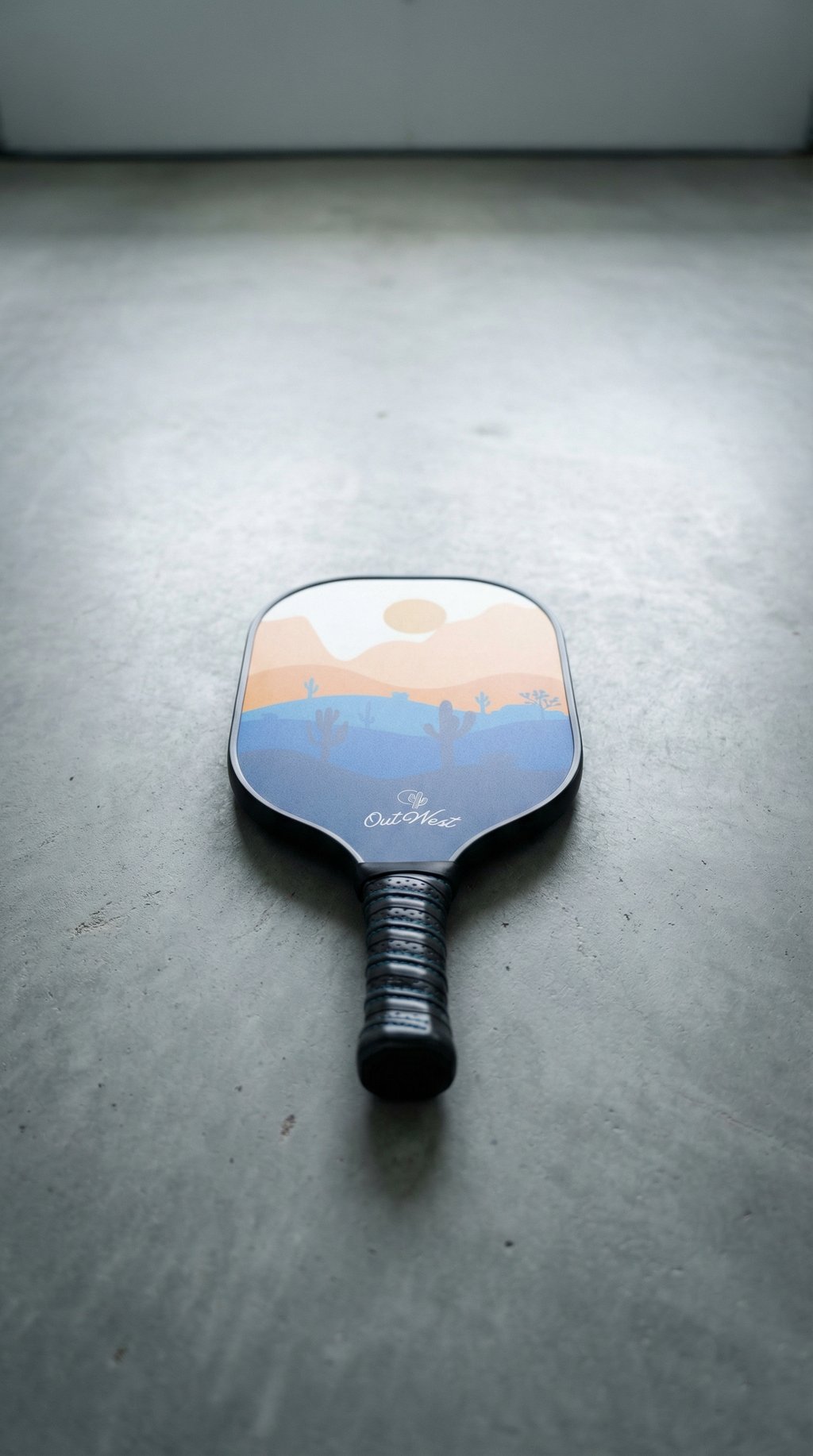 AI product shot of OutWest Sport Pickleball Paddle - Sunset, USAPA Approved