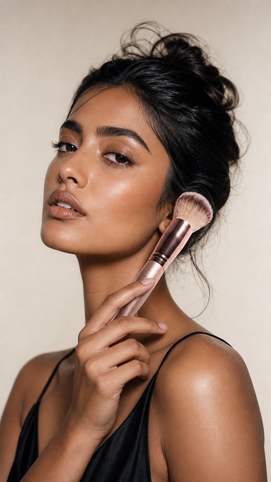 AI product shot of Makeup Brush für Polar Rose Primer