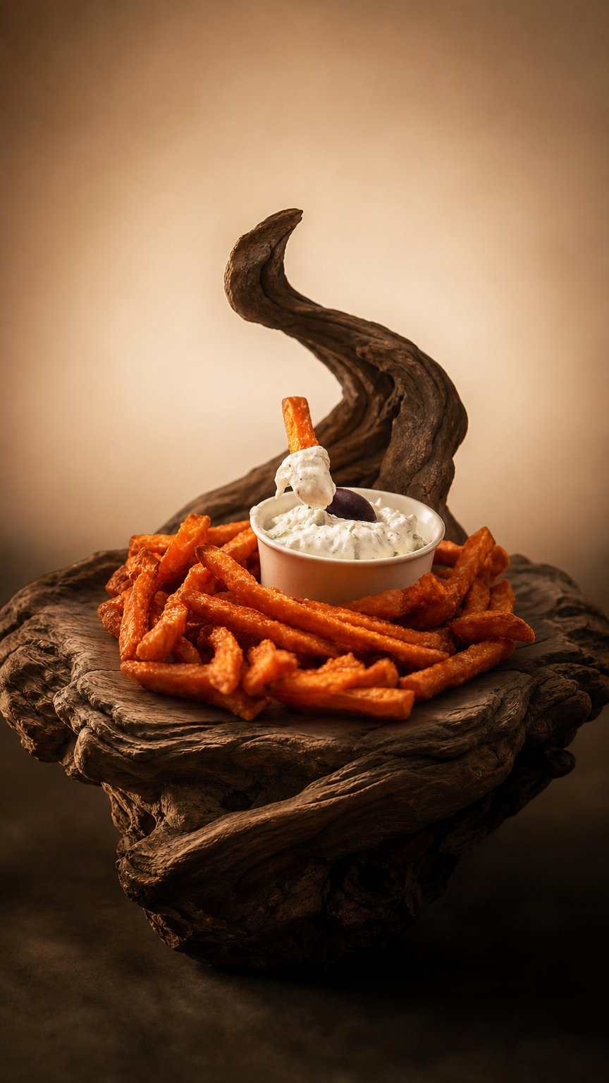 AI product shot of Édesburgonya Tzatzikivel