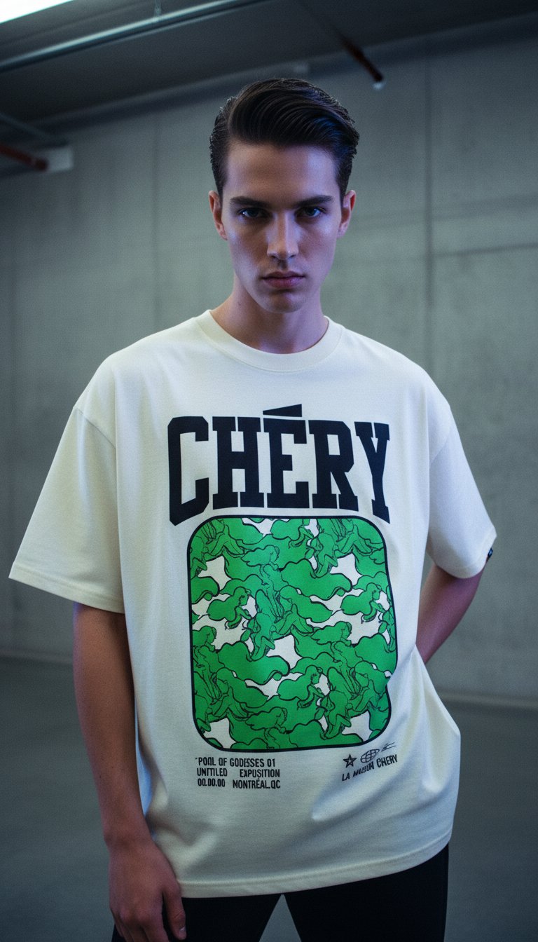 AI product shot of Goddess camouflage T-shirt