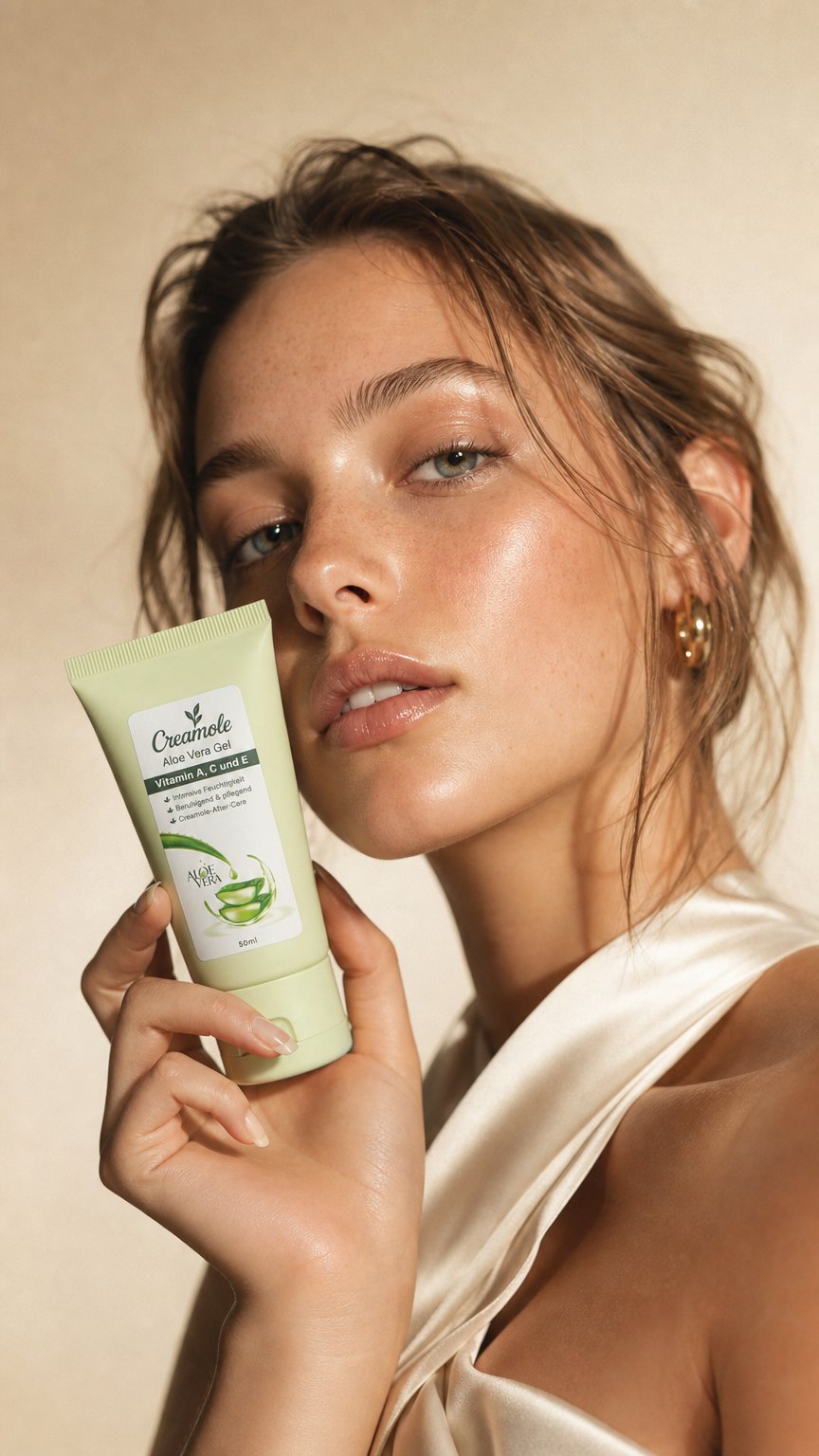 AI product shot of Creamole Aloe Vera Gel
