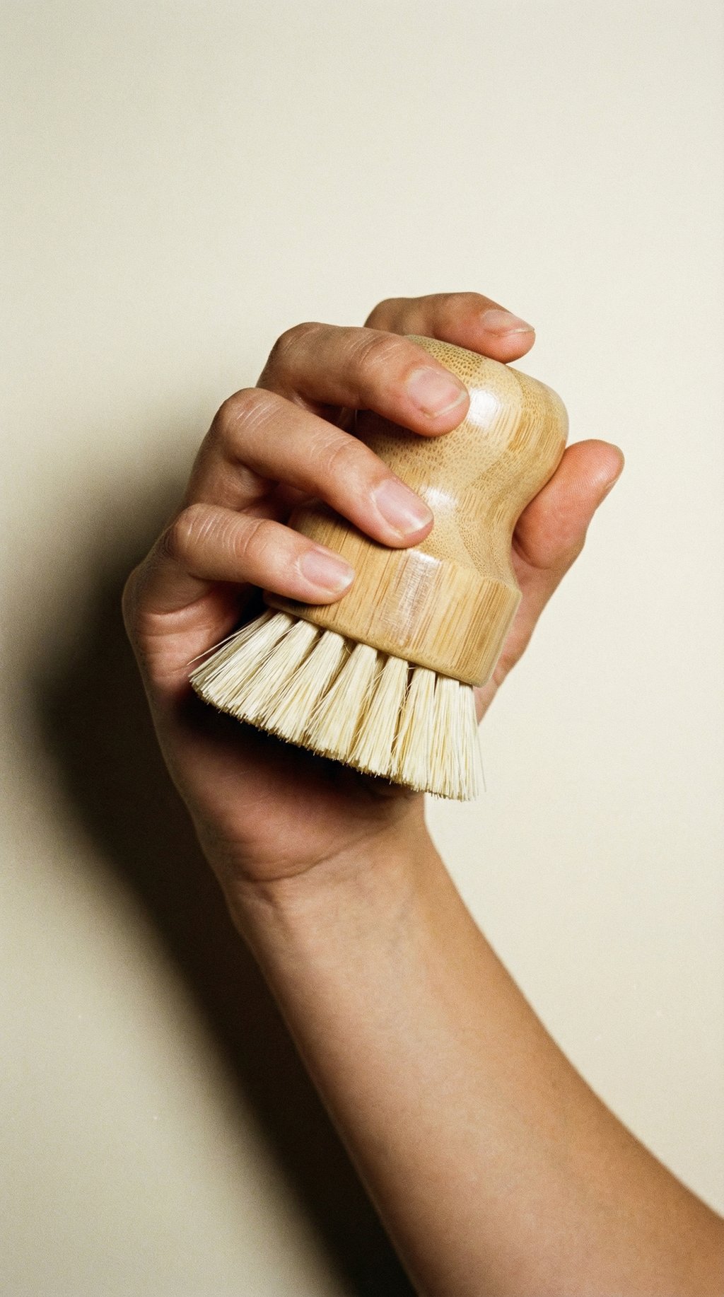AI product shot of Bamboo Scrubber Brush