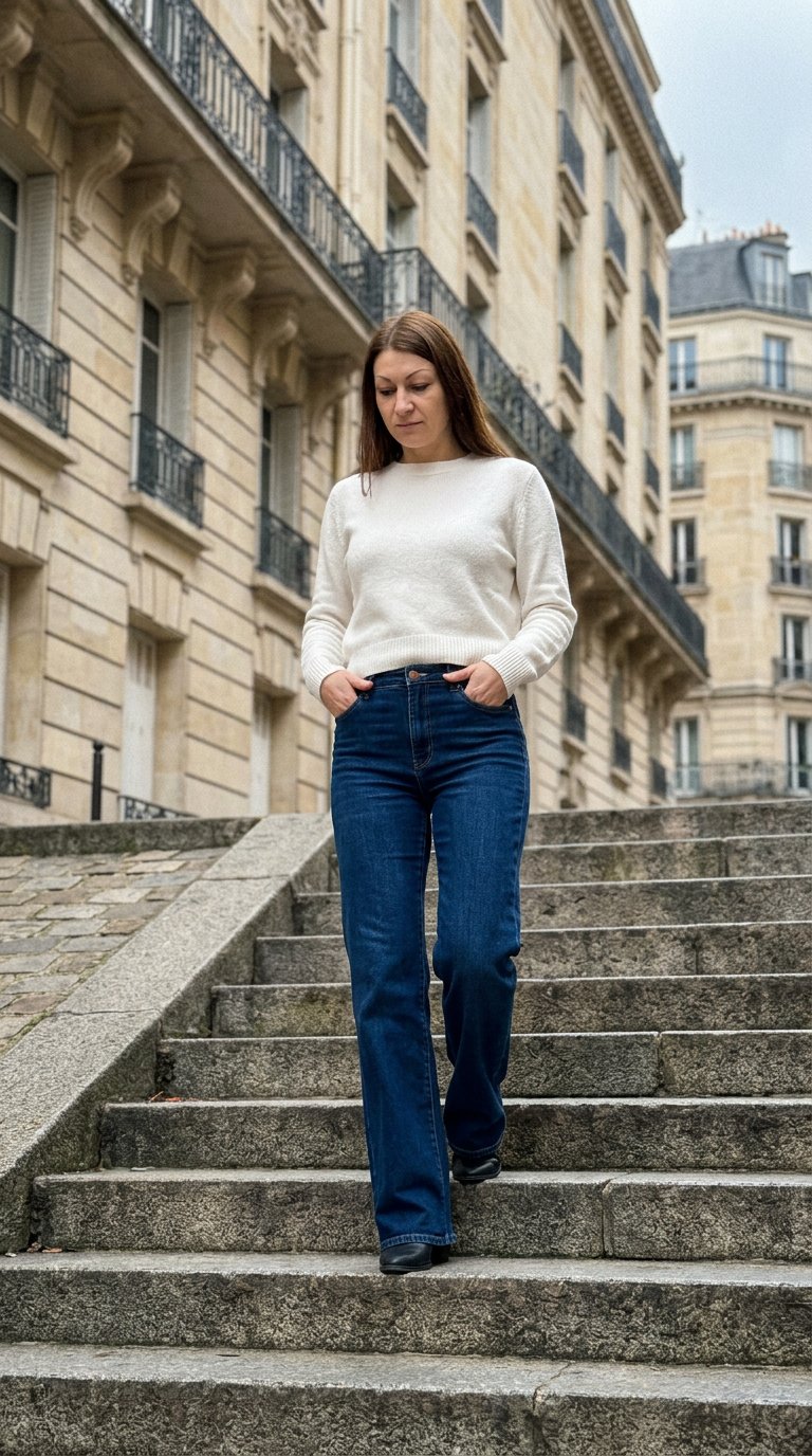 AI product shot of Tall Jeans Amsterdam