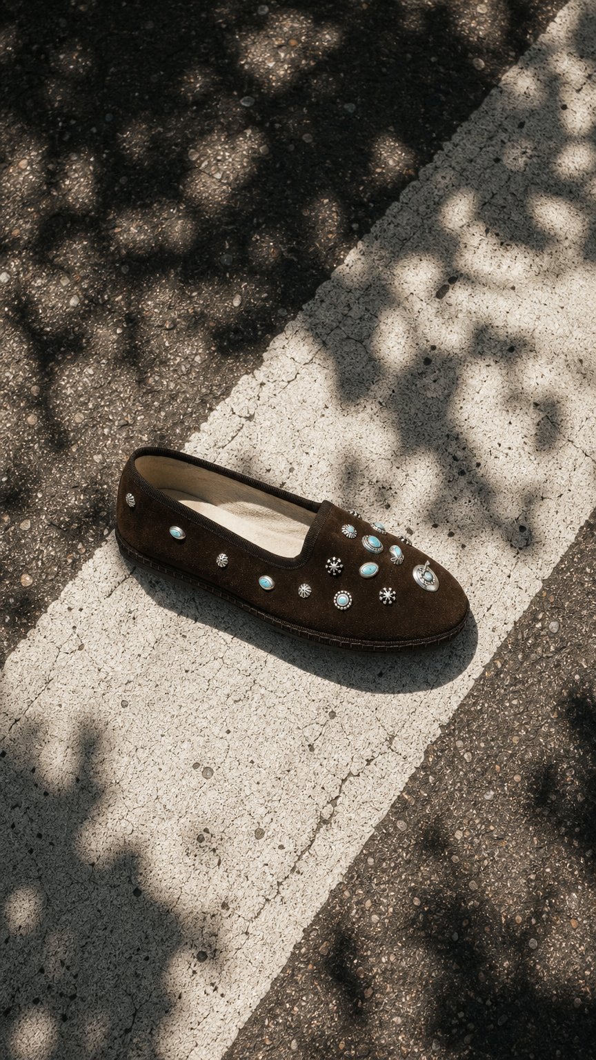 AI product shot of Frutate Suede Friulane with Studs
