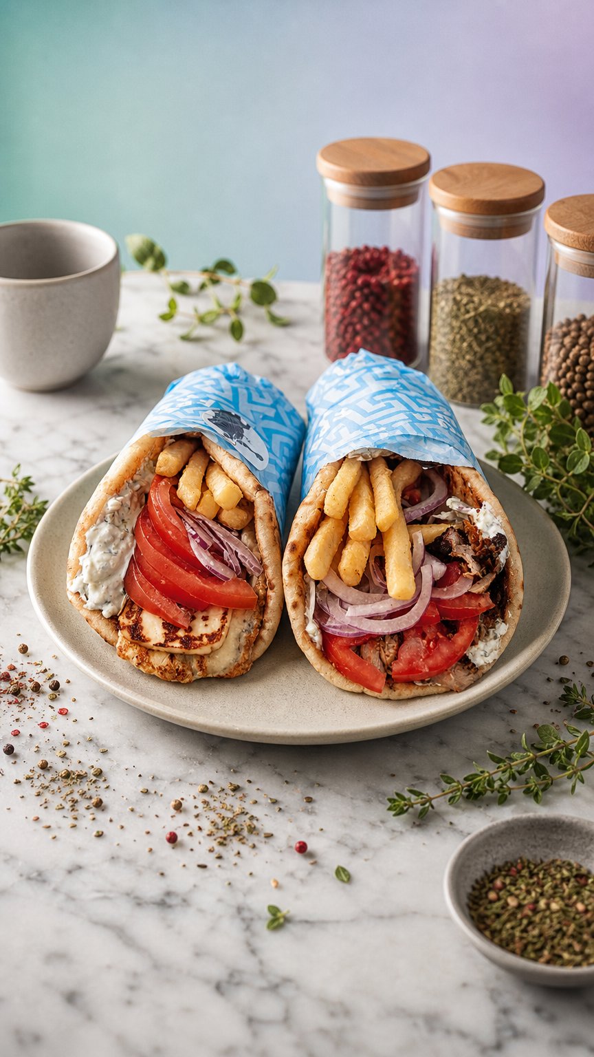 AI product shot of Gyros Hússal / Vega