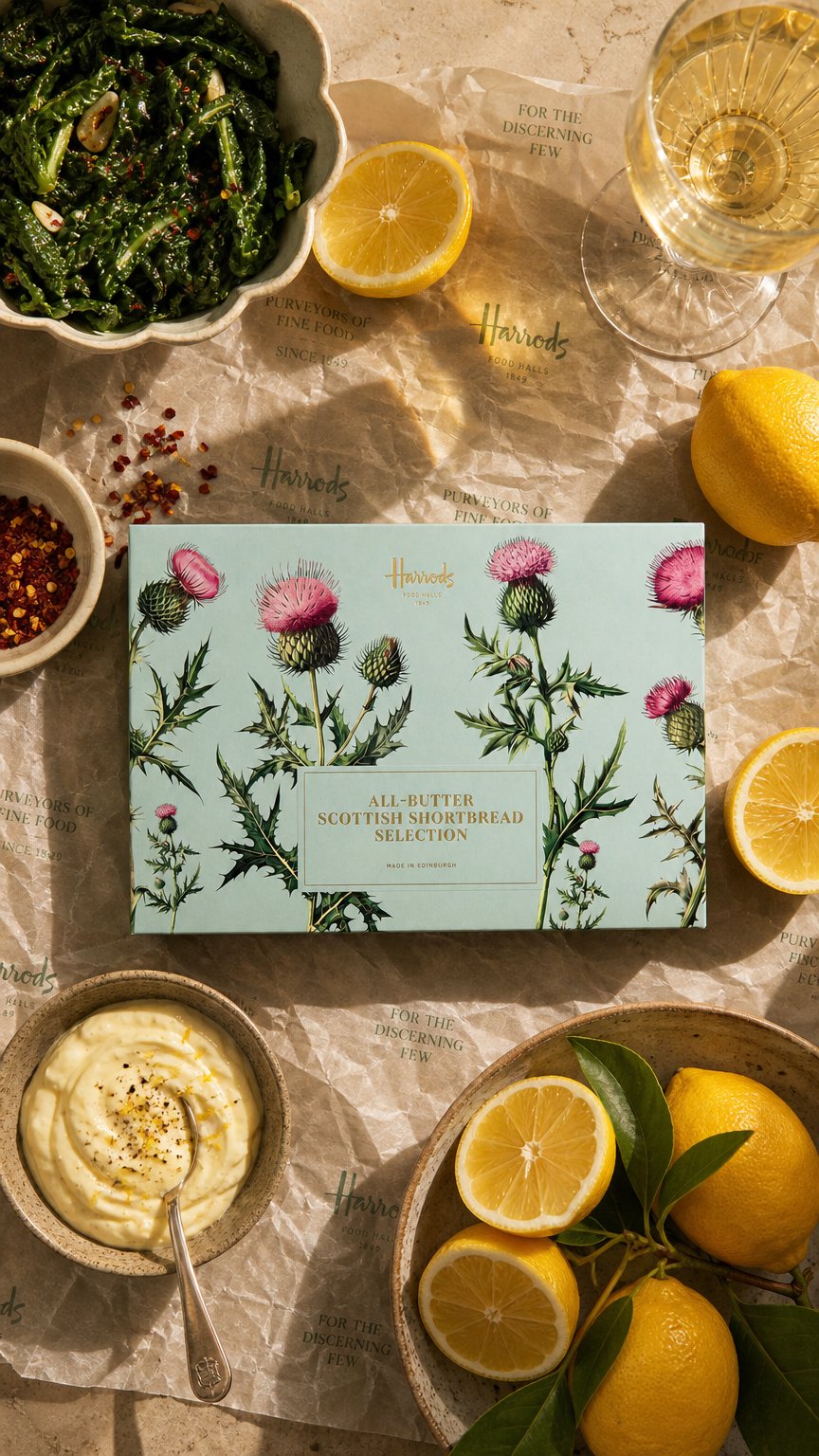 AI product shot of Harrods All-Butter Scottish Shortbread Selection (240g)