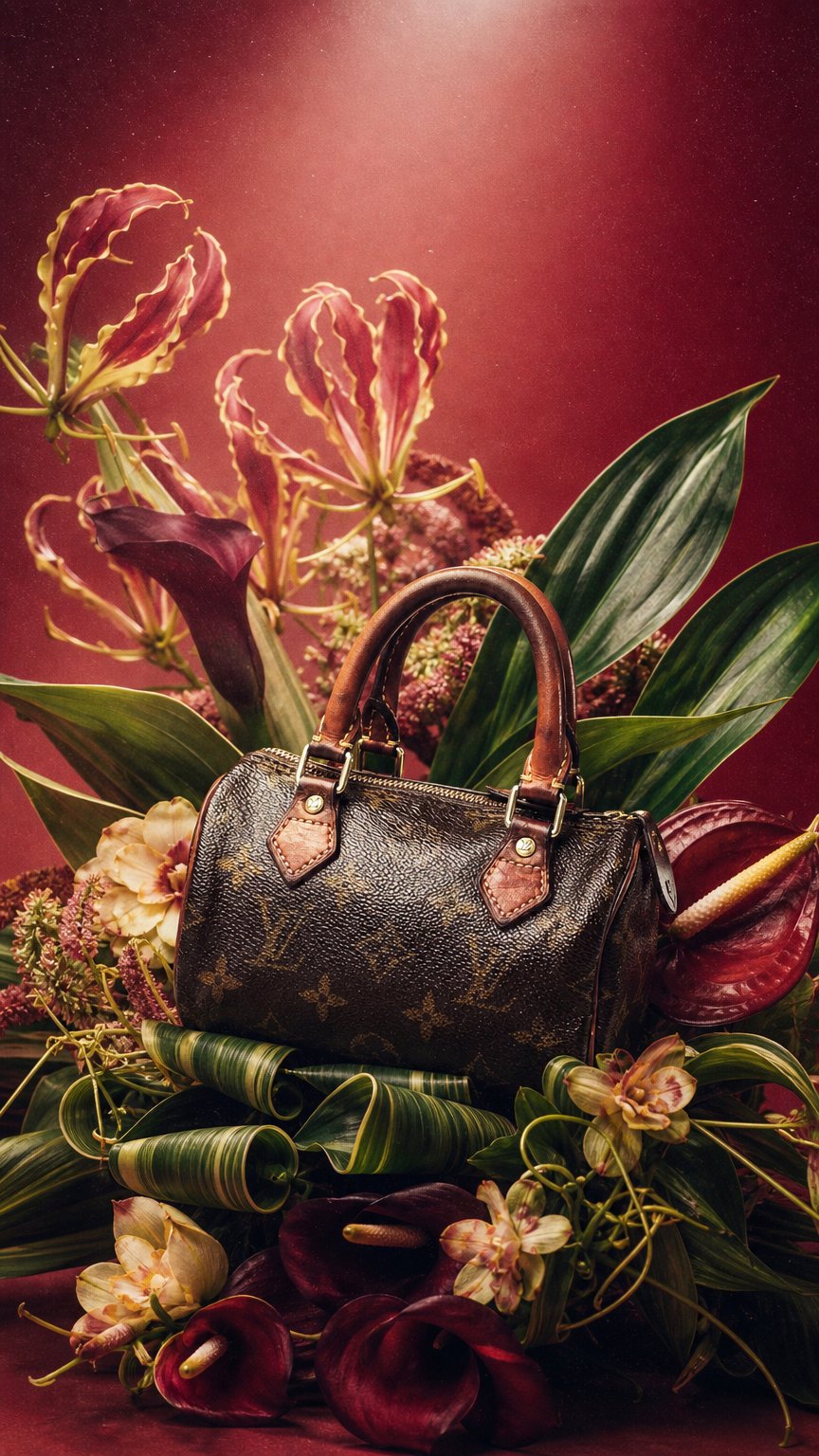 AI product shot of Louis Vuitton Nano Speedy Leather Handbag Year 1997