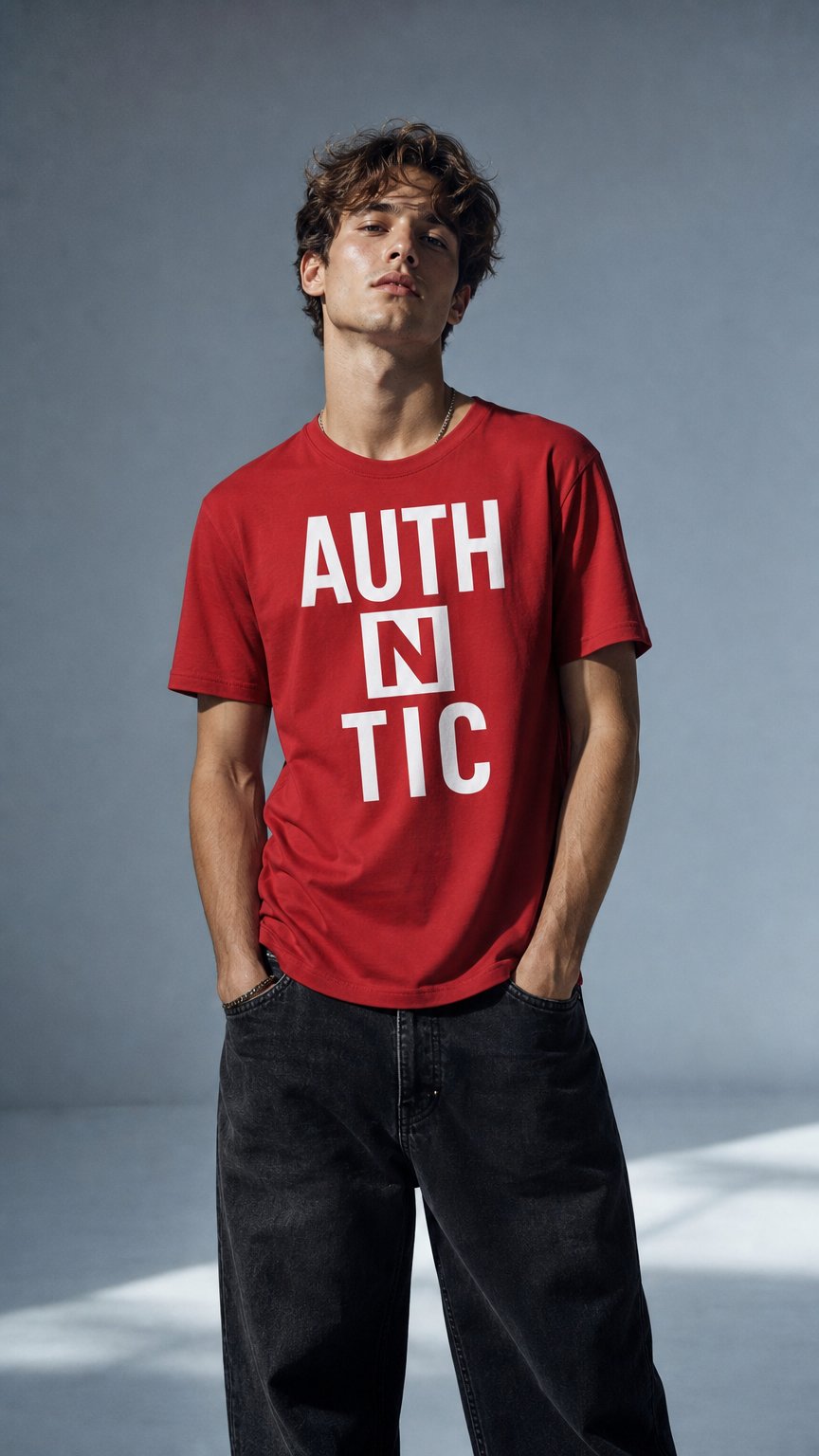 AI product shot of AUTH N TIC unisex tee