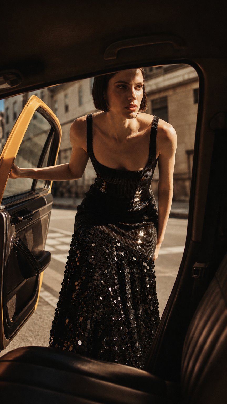 AI product shot of HALO SEQUIN GOWN