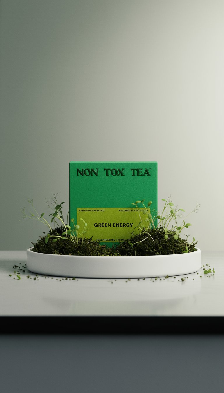 AI product shot of NON TOX TEA™ GREEN ENERGY