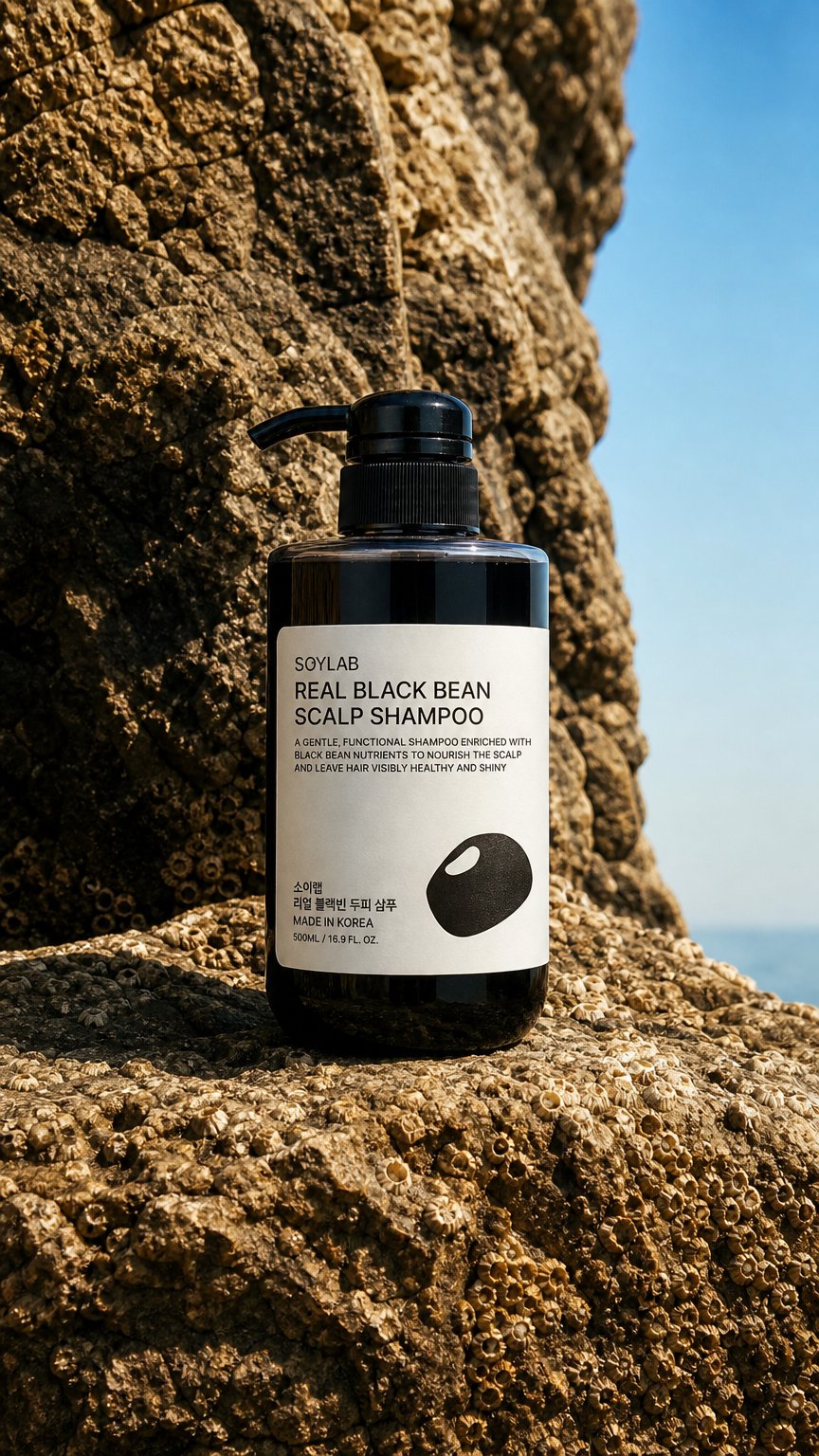 AI product shot of 소이랩 리얼블랙빈 두피 샴푸 1개