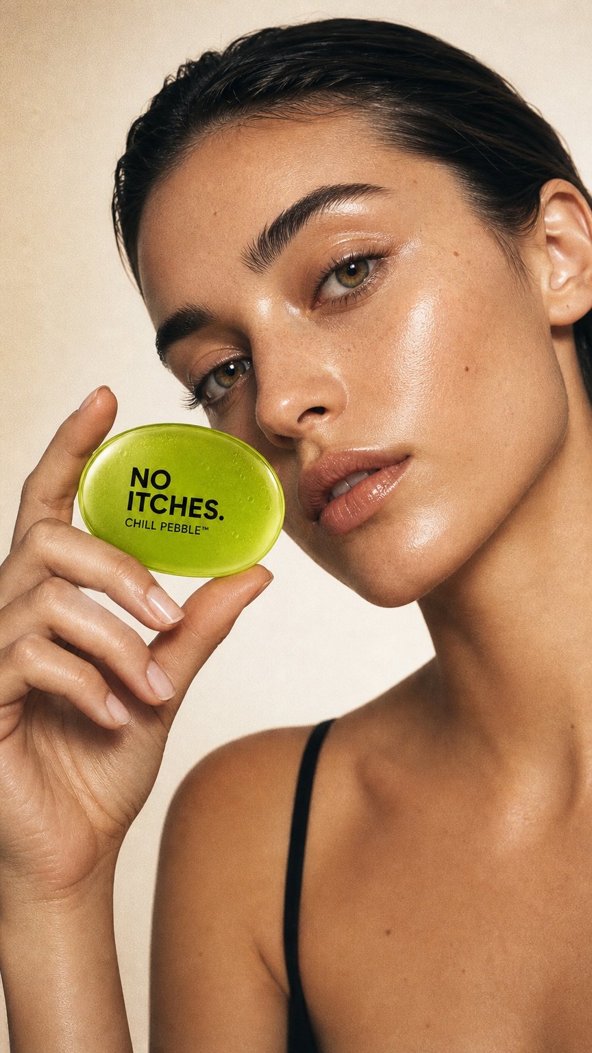 AI product shot of NO ITCHES. Cooling Skincare Ritual