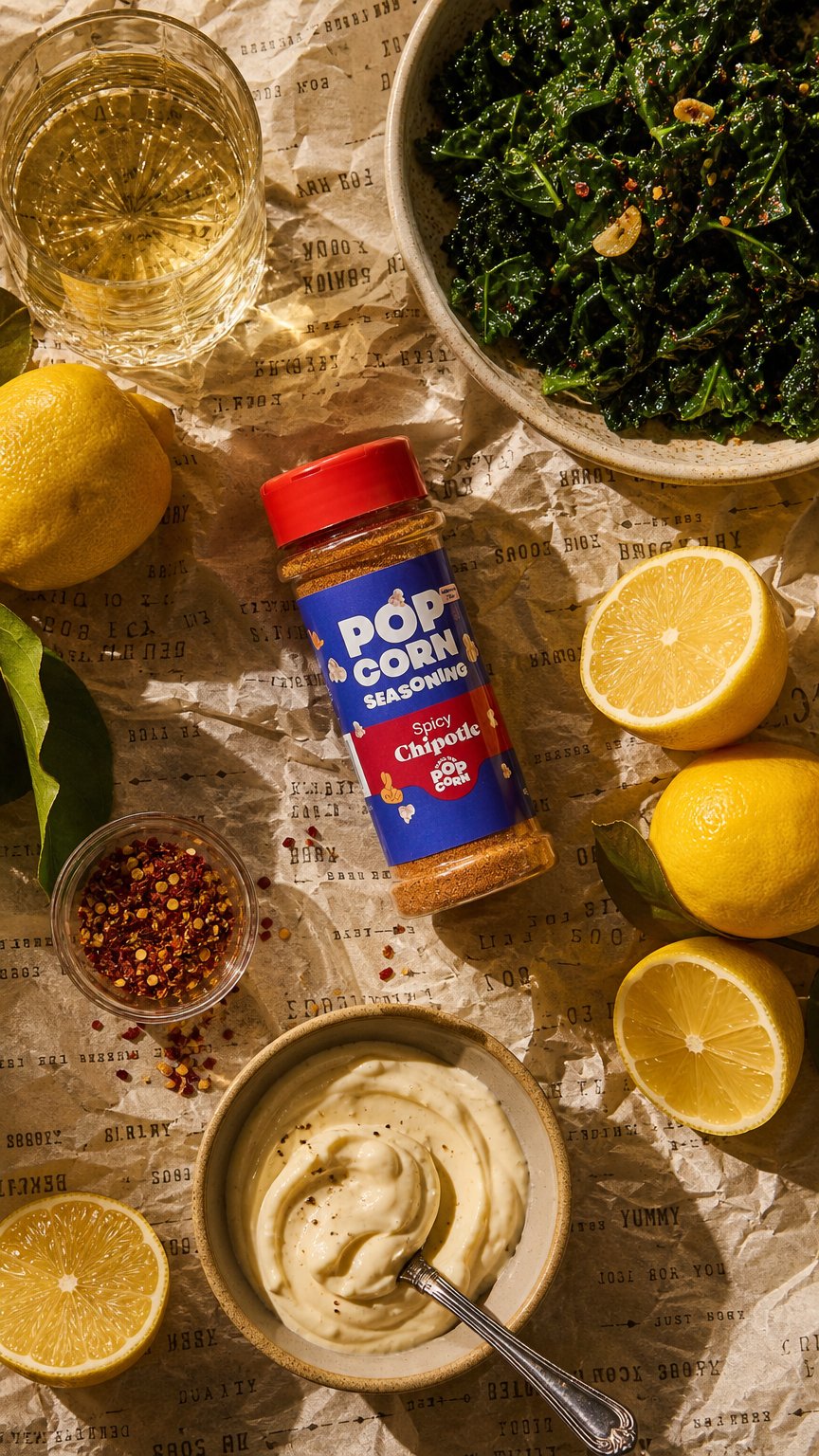 AI product shot of Spicy Chipotle Popcorn Seasoning 80g