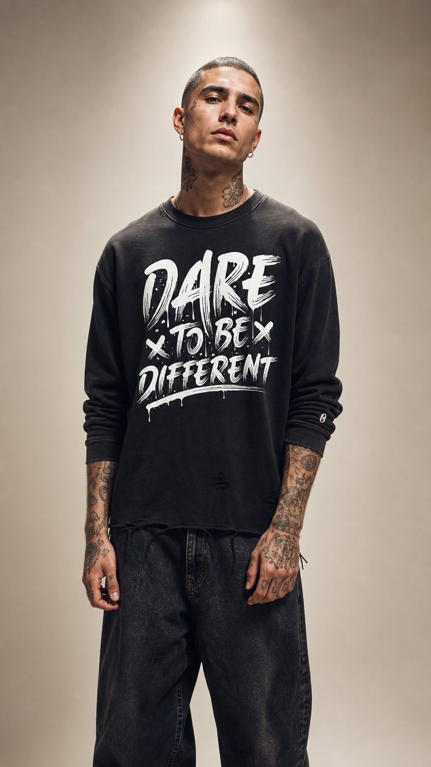 AI product shot of Dare To Be Different – T Shirt