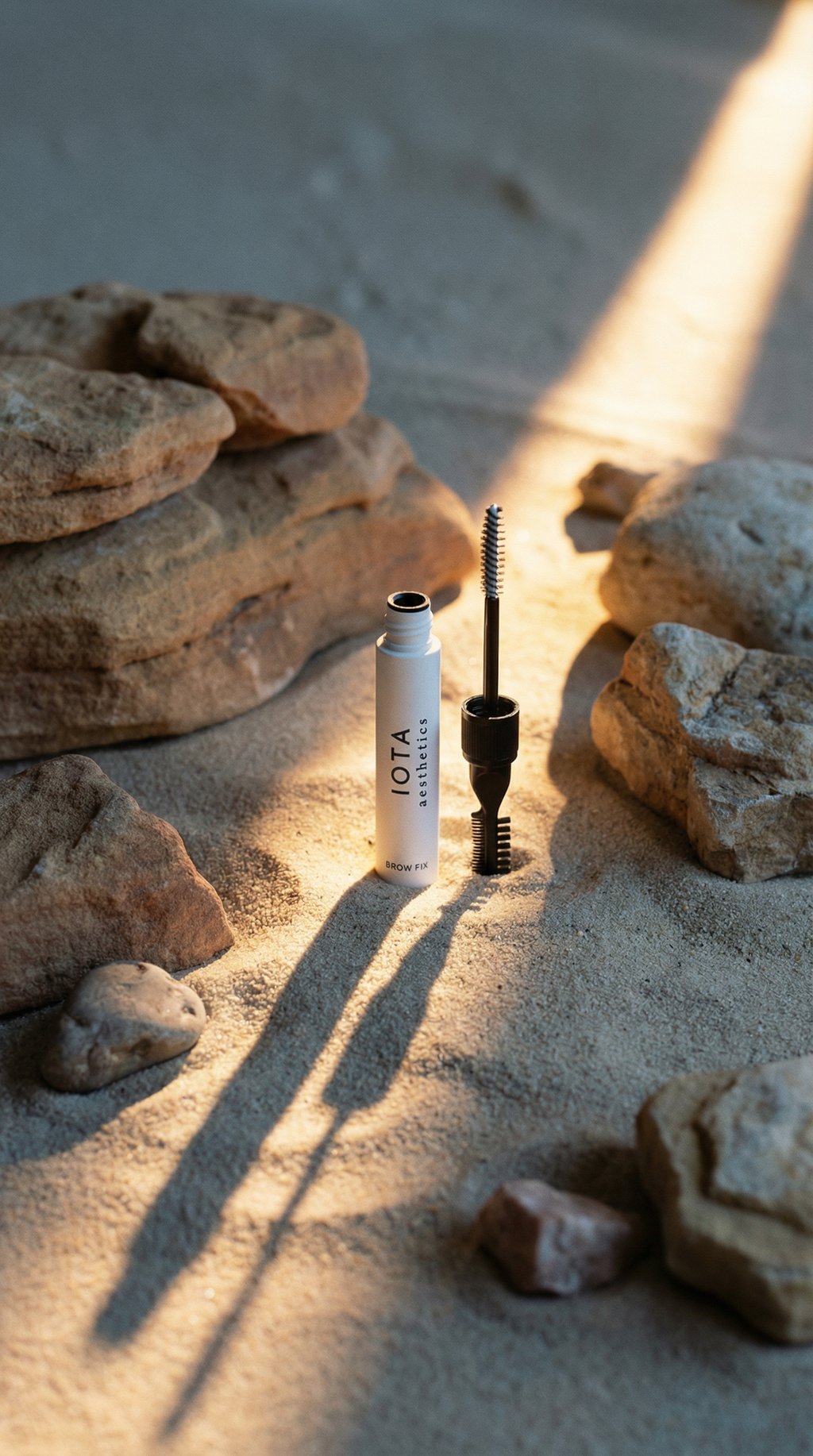 AI product shot of BROW FIX // brow gel