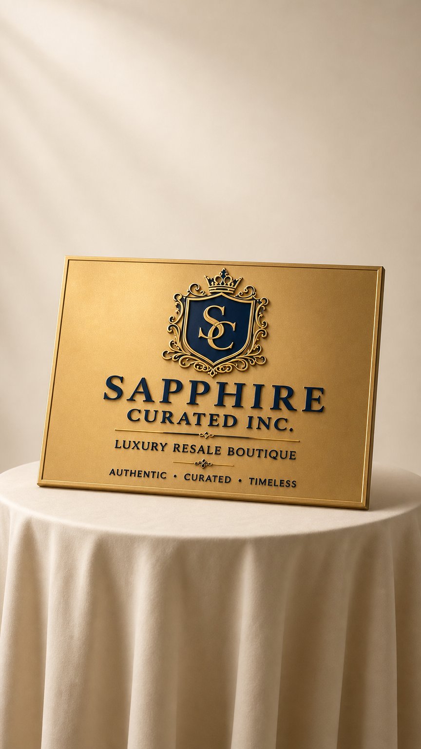 AI product shot of Sapphire Curated