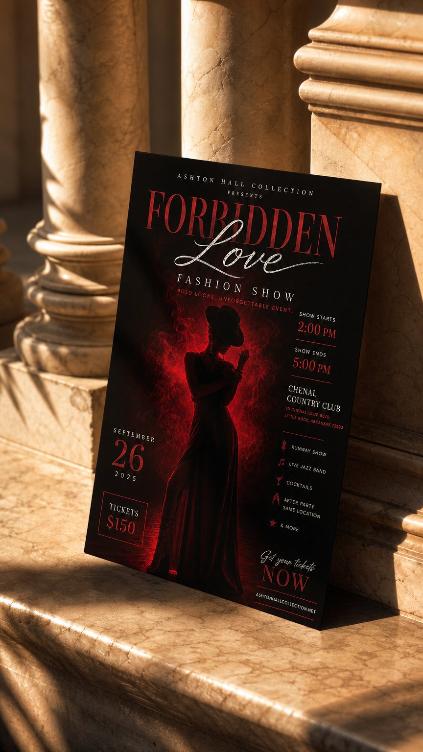 AI product shot of Forbidden Love Fashion Show