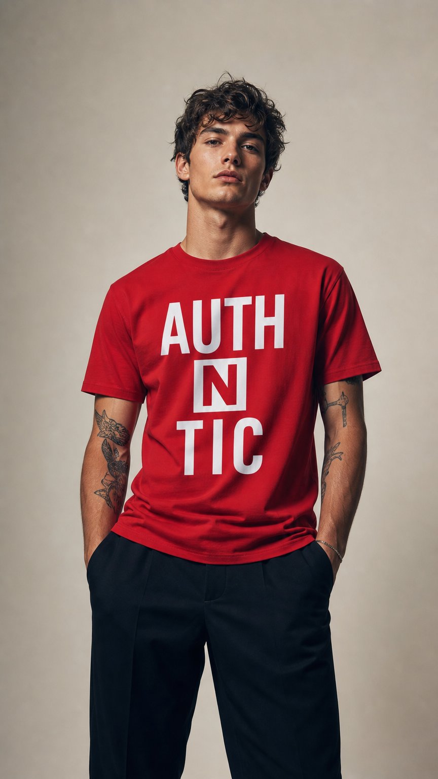AI product shot of AUTH N TIC unisex tee
