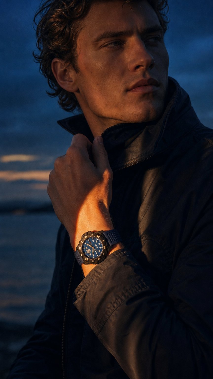 AI product shot of Luminox Master Carbon SEAL Automatic Blue