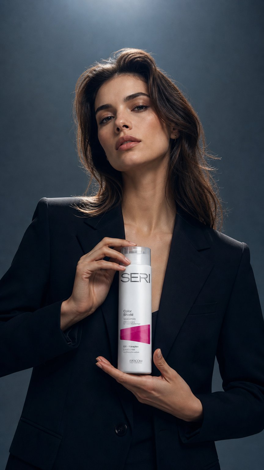 AI product shot of Seri Shampoo Color Shield, 300 ml