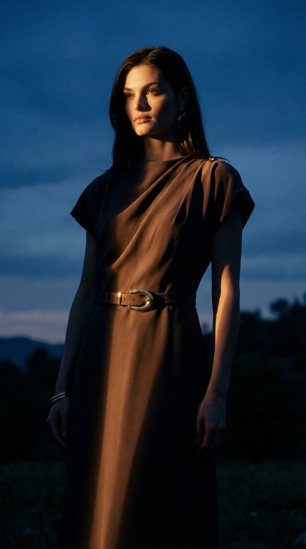 AI product shot of Kylee Button Neck Dress