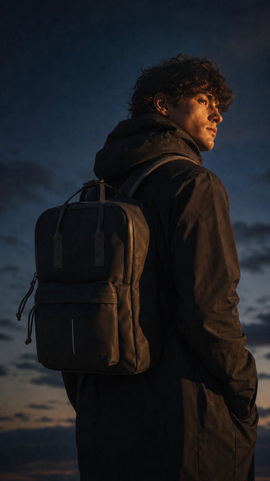 AI product shot of New Rebels ® Tim Rugzak Waterafstotend Zwart/Grijs