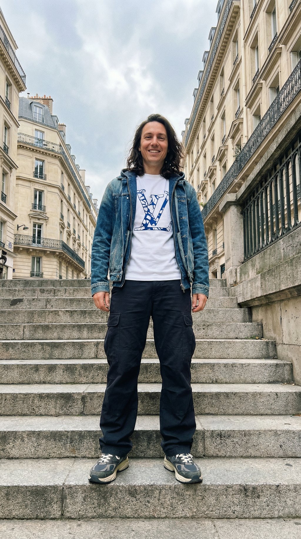 AI product shot of LOUIS VUITTON LV WHITE COTTON T SHIRT - MEDIUM