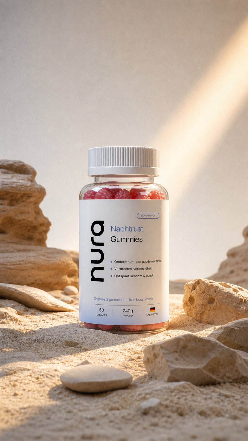 AI product shot of Nura Nachtrust Gummies - Frambozensmaak - 60 Gummies