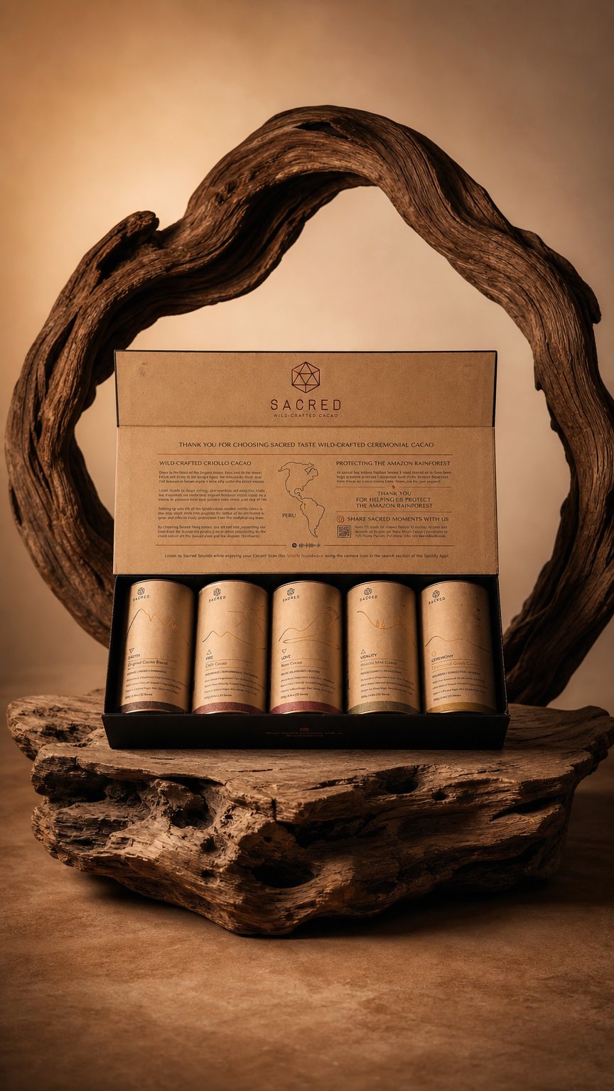 AI product shot of Sacred Cacao Gift Box