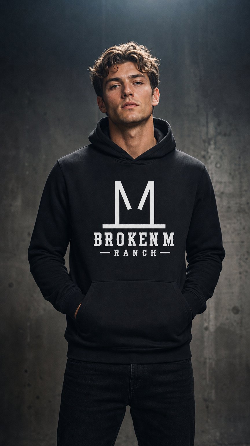 AI product shot of Pre-Dawn Hoodie — Broken M Ranch