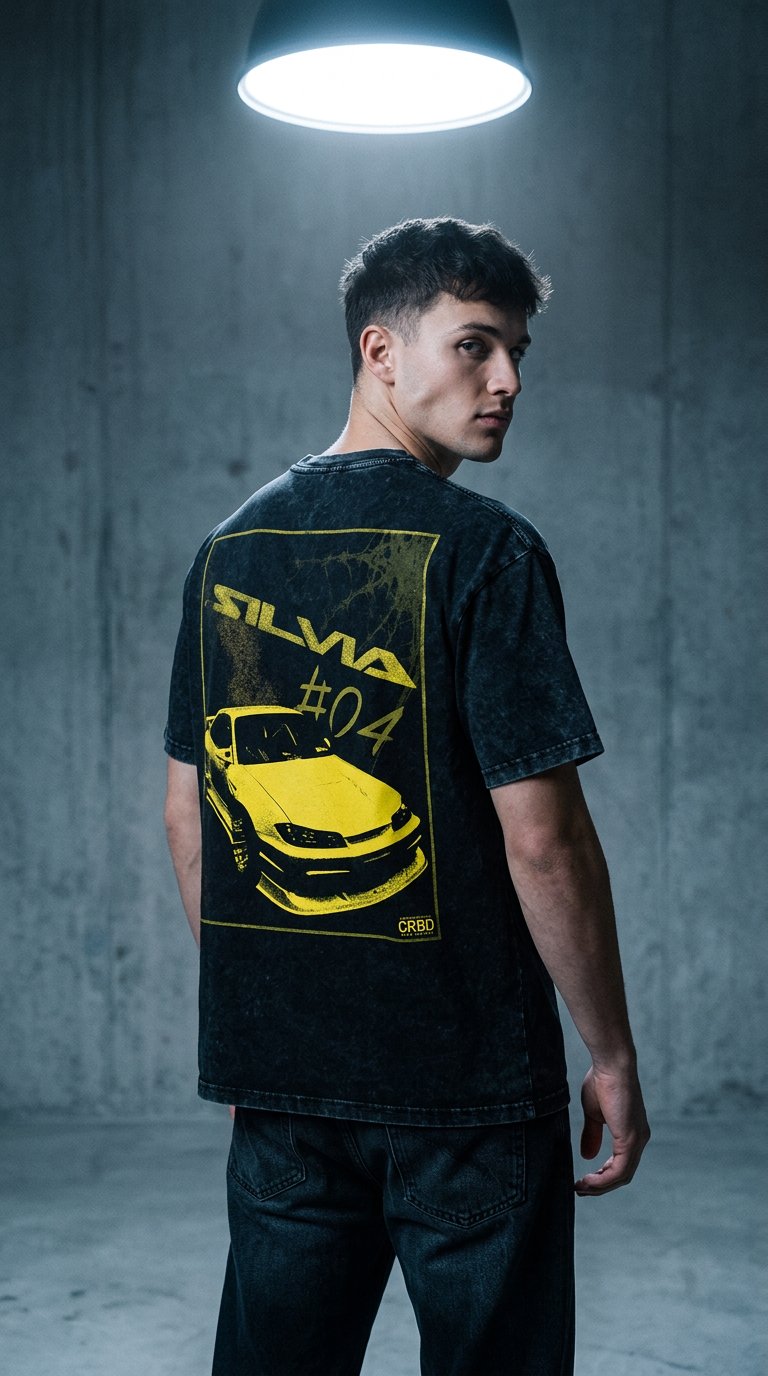 AI product shot of S15 Acid Wash Oversized T-Shirt