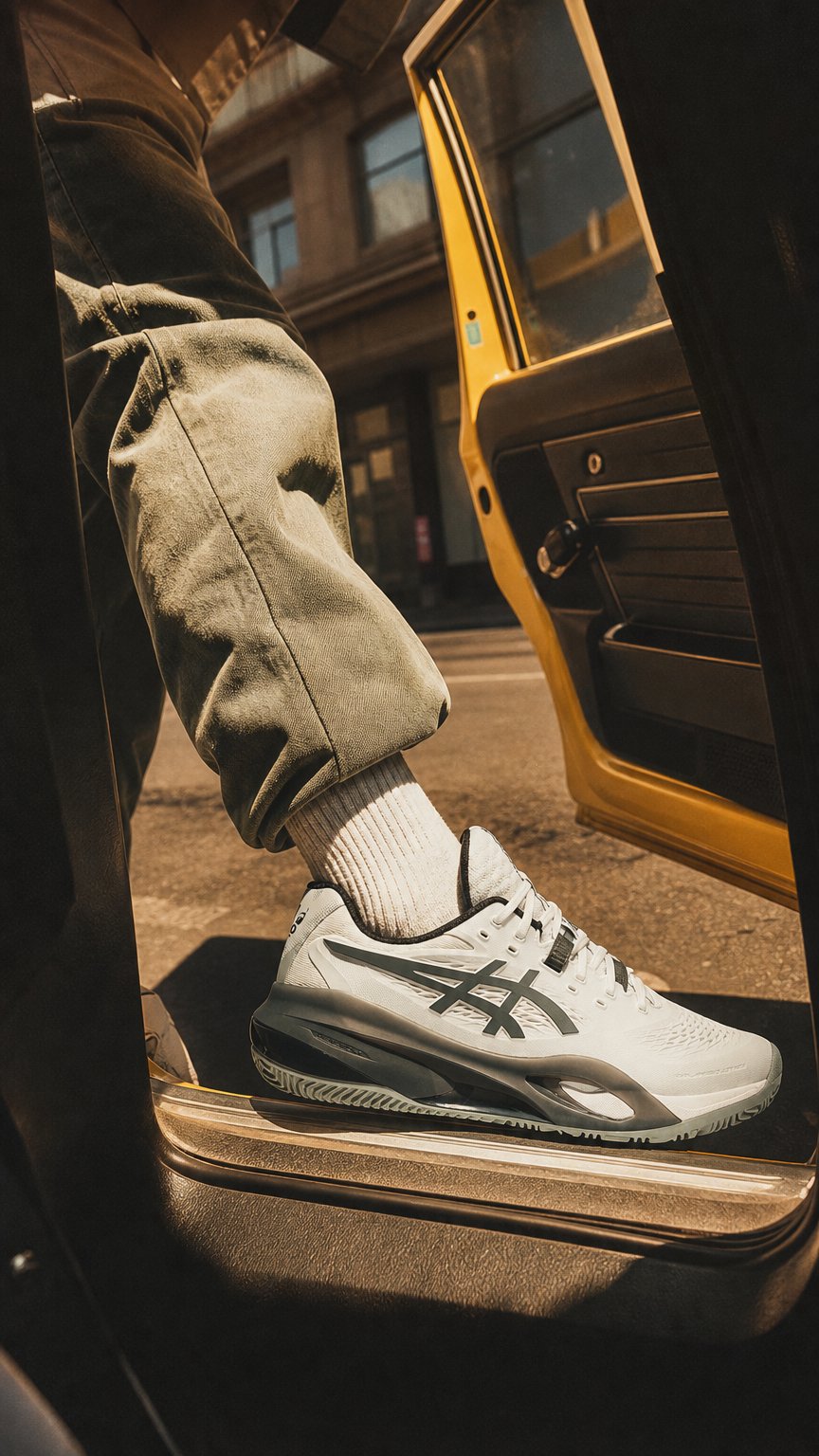 AI product shot of Asics Gel-Resolution X Padel White/Steel Grey