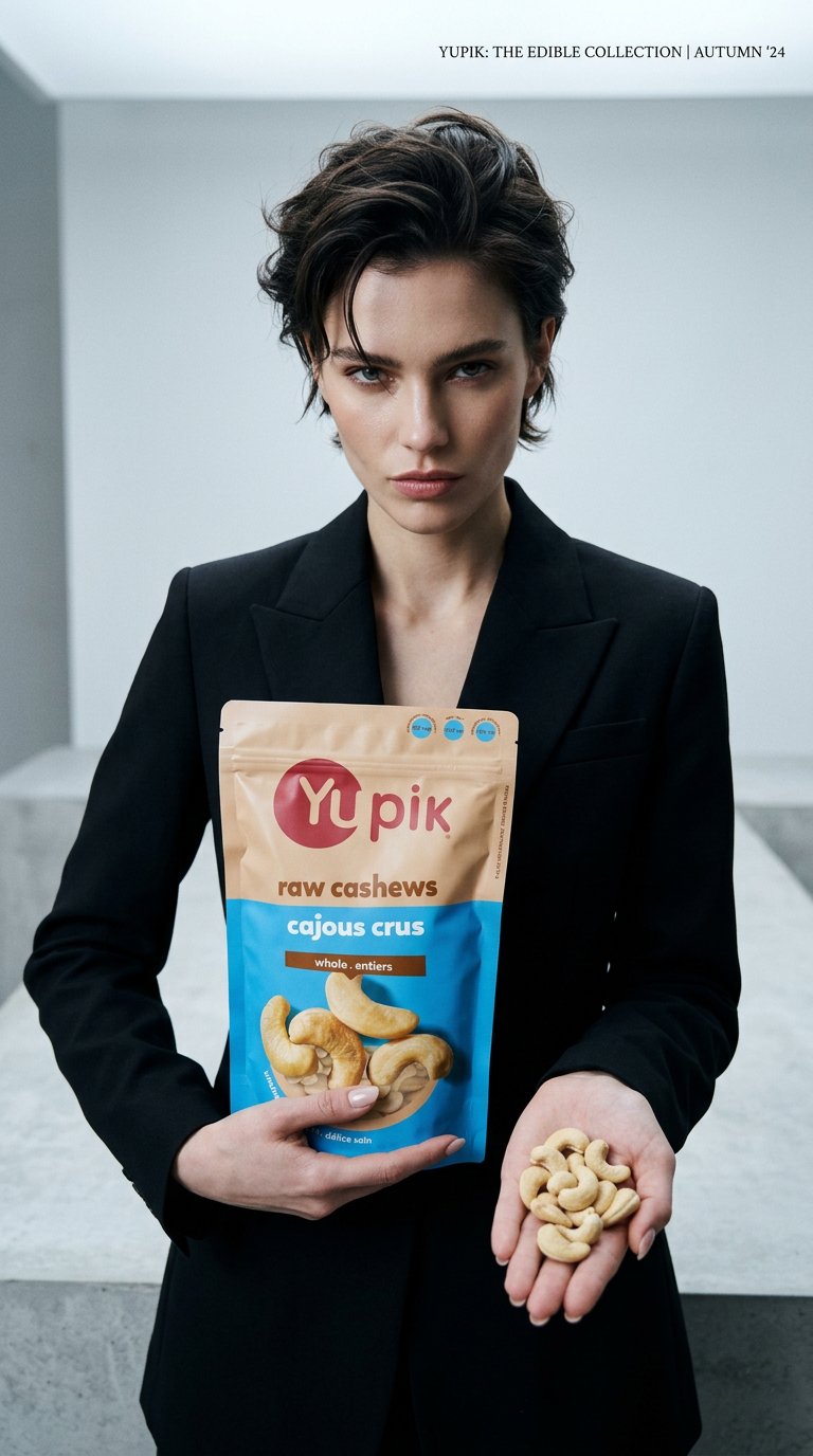 AI product shot of Yupik Raw Whole Cashews, 1 kg, Gluten-Free, Kosher, Vegan, Crunchy Nuts, Unsalted, Unroasted, Oil-Free, Source of Protein & Iron, Nutritious, Healthy Snacks, Ideal for Baking & Cooking