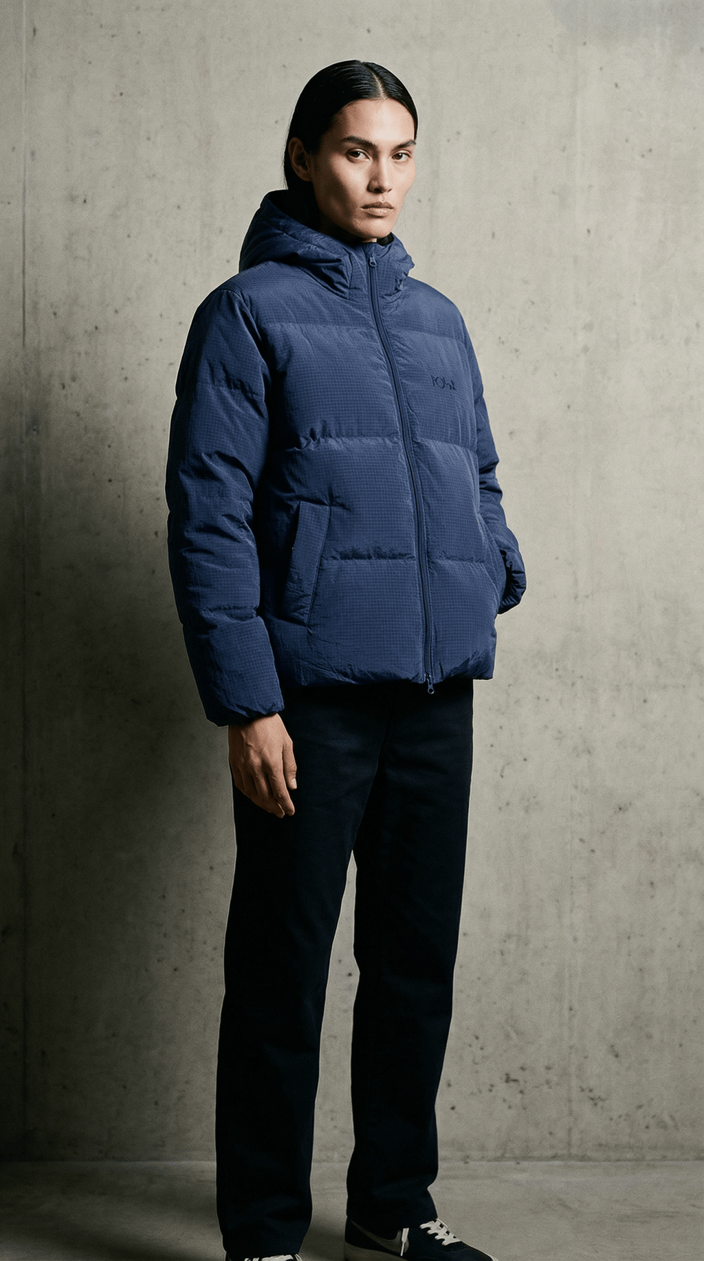 AI product shot of Polar Soft Puffer Jacket Thistle Blue