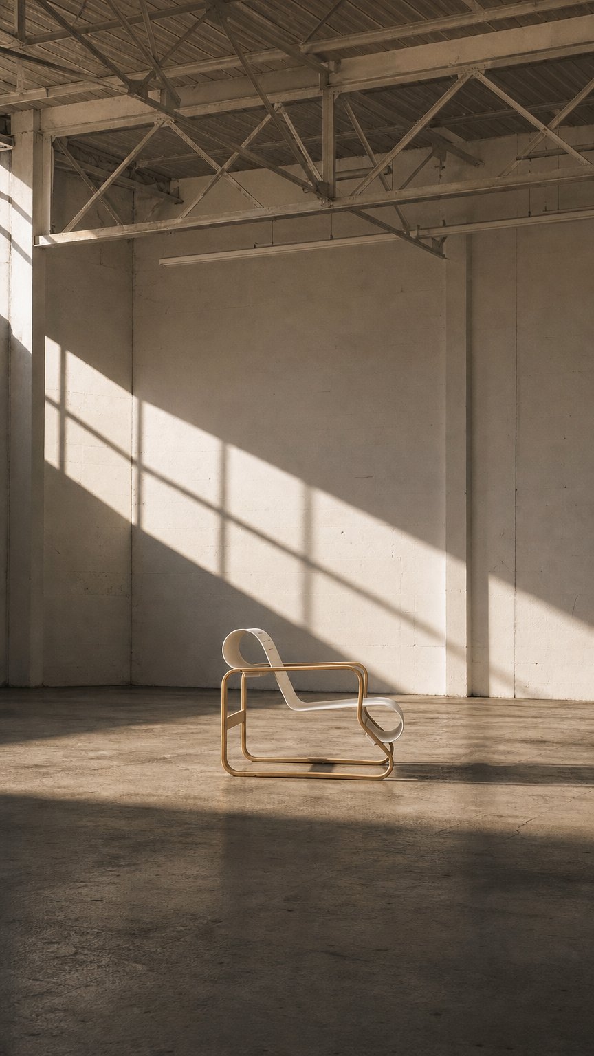 AI product shot of Armchair 41 “Paimio”