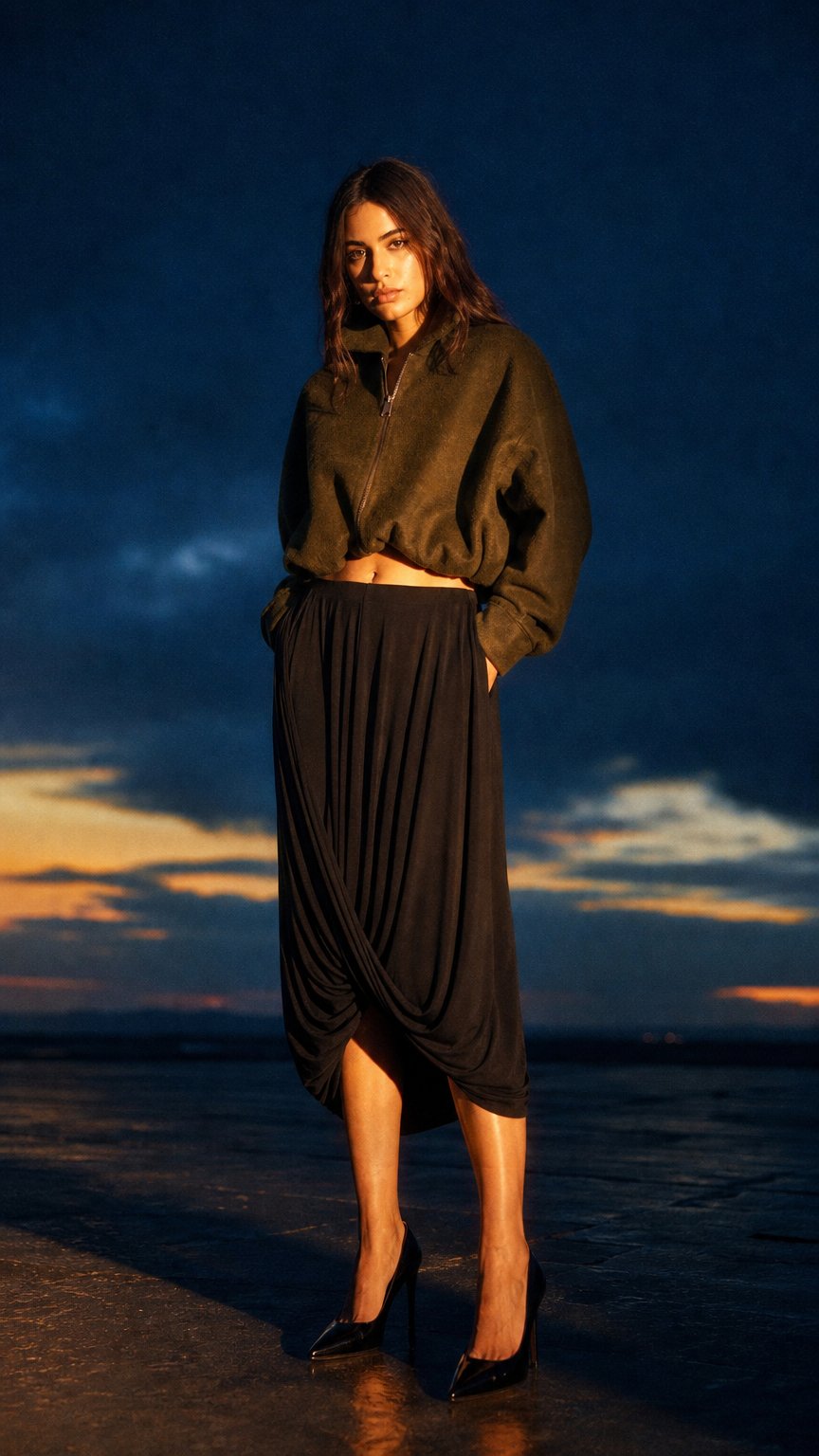 AI product shot of CINQ SKIRT