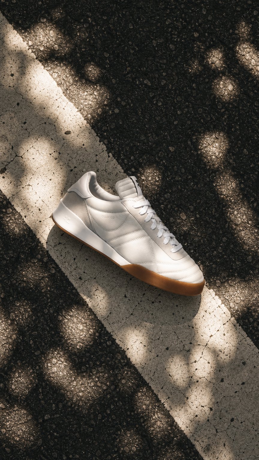 AI product shot of COURREGES - chaussure club 02 cuir HERITAGE WHITE