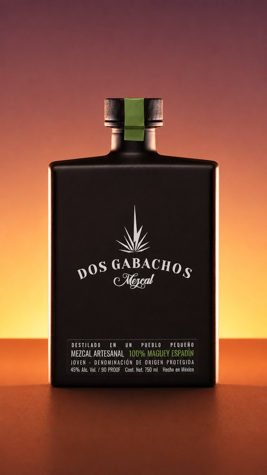 AI product shot of Dos Gabachos Flagship Espadín Mezcal