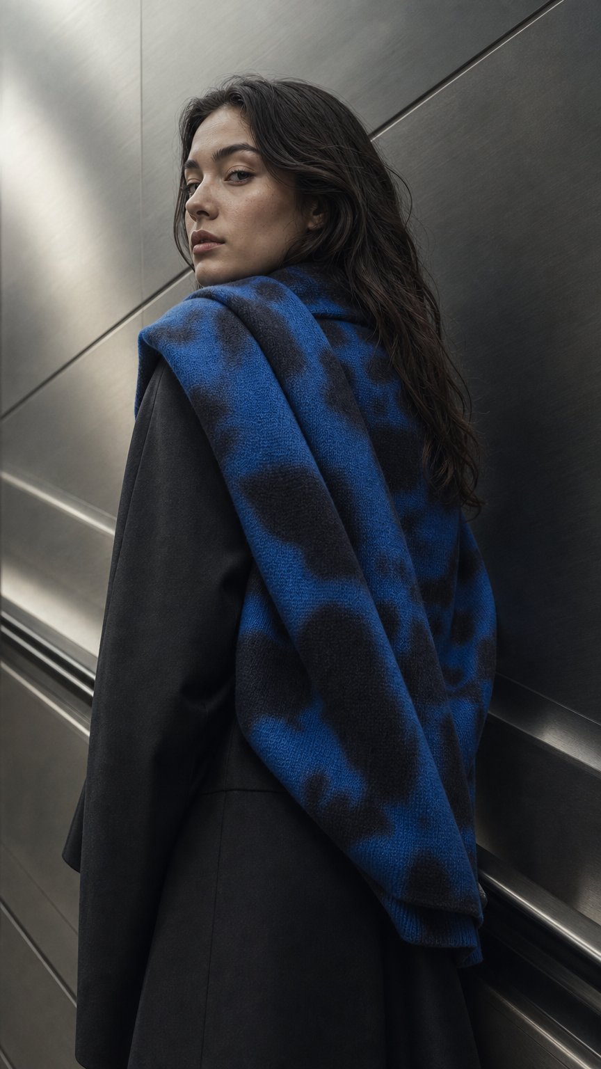 AI product shot of 365 Cashmere Cobalt Tie Dye Wrap