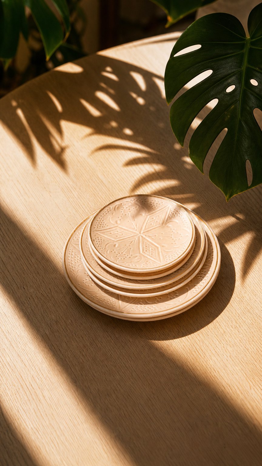 AI product shot of Medium Plate Empreinte Sahara Gold