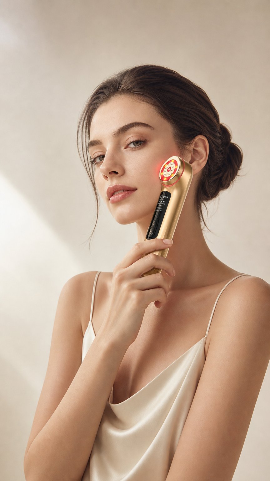AI product shot of Ce Fcc Rohs Electroporation Beauty Device for Facial Skin Refreshing Smooth Appearance Nourishing Daily Skincare Routine Tool