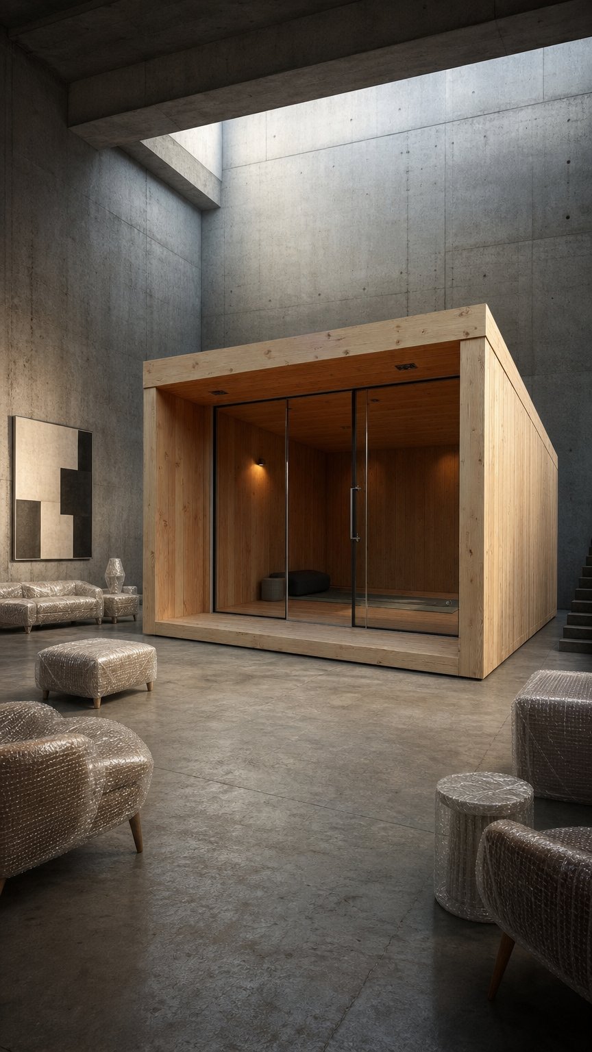 AI product shot of Outdoor Office / Guest Room / Playroom / Yoga Studio
