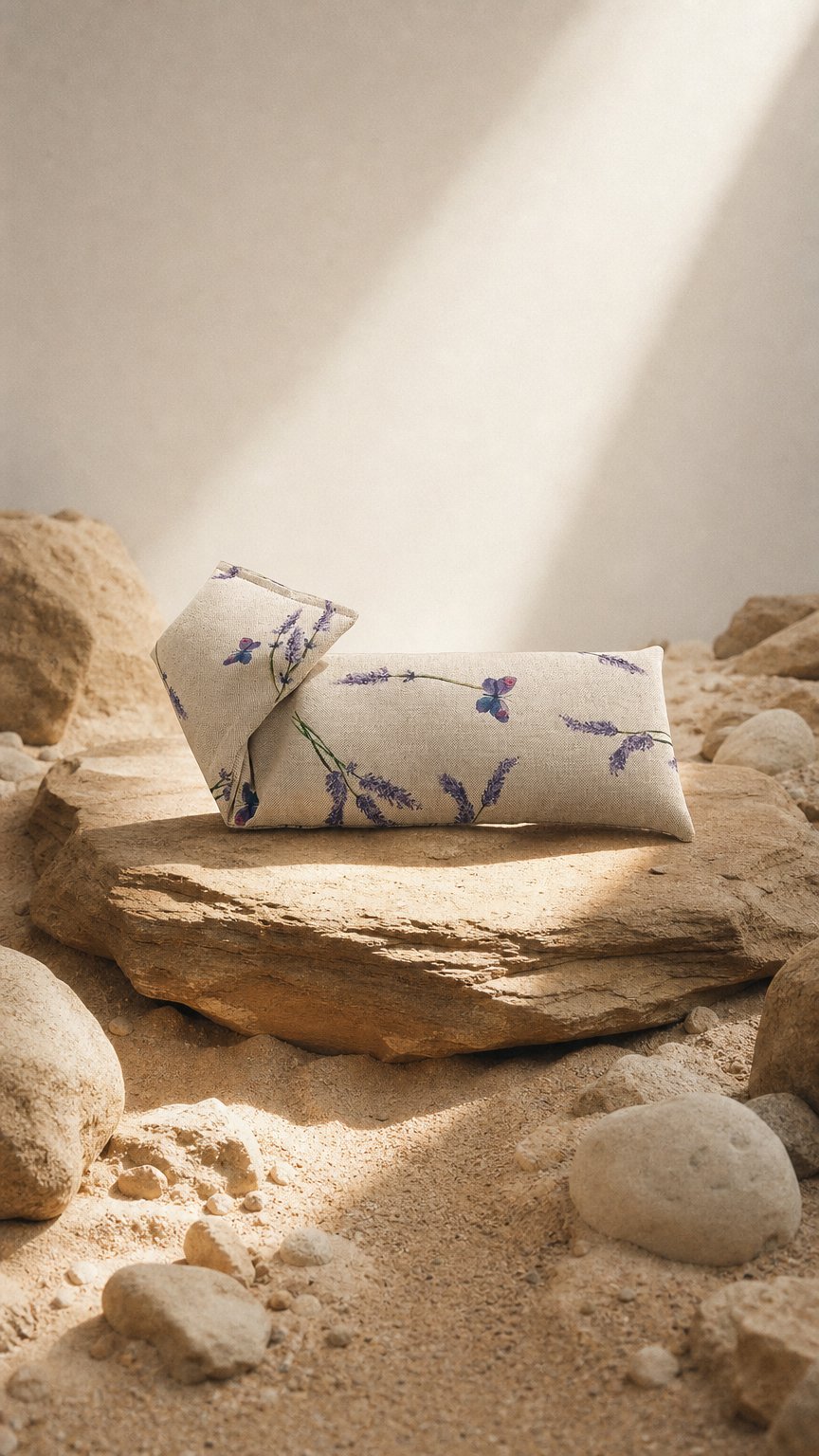 AI product shot of French Lavender Cotton Wheat Bag