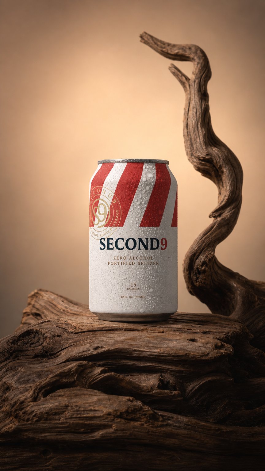 AI product shot of Second9 Zero Alc Fortified Seltzer / 12pk