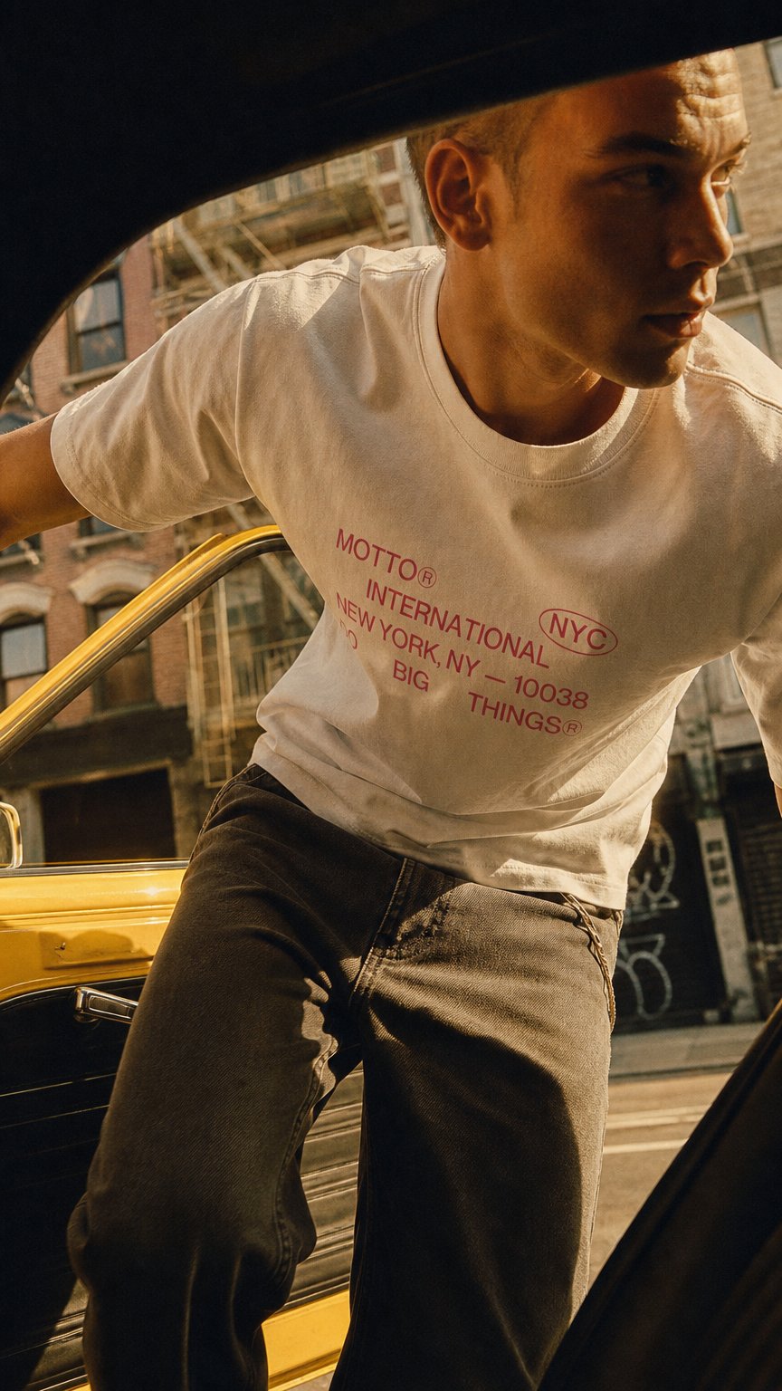 AI product shot of Motto® International T-Shirt - Pink